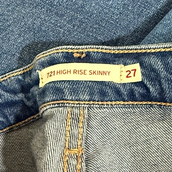 Levi's - 721 High Rise Skinny Blue Jean - 27 - Picture 7 of 10